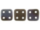 CzechMates Glass, QuadraTile 4-Hole Square Beads 6mm, Matte Jet Bronze Vega