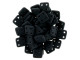CzechMates Glass, QuadraTile 4-Hole Square Beads 6mm, Matte Jet Black