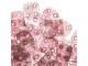 CzechMates Glass, QuadraTile 4-Hole Square Beads 6mm, Transparent Topaz / Pink Luster