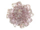 CzechMates Glass, QuadraTile 4-Hole Square Beads 6mm, Transparent Topaz / Pink Luster