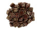 CzechMates Glass 6mm 4-Hole Opaque Red Bronze Picasso QuadraTile Bead 2.5-Inch Tube