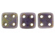 CzechMates Glass 6mm 4-Hole Opaque Purple Bronze Picasso QuadraTile Bead 2.5-Inch Tube