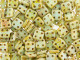 CzechMates Glass 6mm 4-Hole Opaque Pale Turquoise Picasso QuadraTile Bead 2.5-Inch Tube