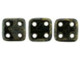 CzechMates Glass, QuadraTile 4-Hole Square Beads 6mm, Jet Bronze Picasso