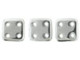 CzechMates Glass, QuadraTile 4-Hole Square Beads 6mm, Silver