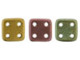 CzechMates Glass, QuadraTile 4-Hole Square Beads 6mm, Matte Metallic Bronze Iris