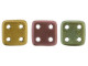 CzechMates Glass, QuadraTile 4-Hole Square Beads 6mm, Matte Metallic Bronze Iris