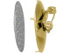 Gold Plated Bar Pin, Pin Back, 25mm Mesh Disk (12 Pieces)