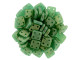 CzechMates Glass 6mm 4-Hole Sueded Gold Atlantis Green QuadraTile Bead 2.5-Inch Tube