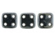 CzechMates Glass, QuadraTile 4-Hole Square Beads 6mm, Hematite