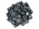 CzechMates Glass, QuadraTile 4-Hole Square Beads 6mm, Hematite