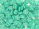 CzechMates Glass 6mm 4-Hole Turquoise QuadraTile Bead 2.5-Inch Tube
