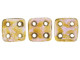 CzechMates Glass, QuadraTile 4-Hole Square Beads 6mm, Rose / Gold Topaz Luster