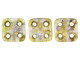 CzechMates Glass, QuadraTile 4-Hole Square Beads 6mm, Transparent Gold / Smokey Topaz Luster