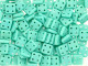 CzechMates Glass 6mm 4-Hole Matte Turquoise QuadraTile Bead 2.5-Inch Tube