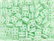 CzechMates Glass 6mm 4-Hole Sueded Gold Opaque Pale Turquoise QuadraTile Bead 2.5-Inch Tube