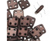 CzechMates Glass, QuadraTile 4-Hole Square Beads 6mm, Matte Dark Bronze