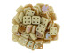 CzechMates Glass 6mm 4-Hole Antique Beige Celsian QuadraTile Bead 2.5-Inch Tube