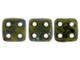 CzechMates Glass 6mm 4-Hole Opaque Olive Picasso QuadraTile Bead 2.5-Inch Tube