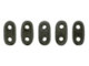 CzechMates Glass, 2-Hole Bar Beads 6x2mm, Metallic Dark Green Suede
