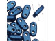 CzechMates Glass, 2-Hole Bar Beads 6x2mm, Metallic Blue Suede
