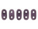 CzechMates Glass, 2-Hole Bar Beads 6x2mm, Metallic Pink Suede