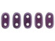 CzechMates Glass 3 x 6mm 2-Hole Pearl Coat Purple Velvet Bar Bead 2.5-Inch Tube