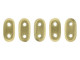 CzechMates Glass, 2-Hole Bar Beads 6x2mm, Matte Metallic Flax