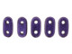 CzechMates Glass, 2-Hole Bar Beads 6x2mm, Metallic Purple Suede