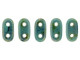 CzechMates Glass 3 x 6mm 2-Hole Turquoise Bronze Picasso Bar Bead 2.5-Inch Tube