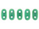 CzechMates Glass 3 x 6mm 2-Hole Luster Iris Atlantis Green Bar Bead 2.5-Inch Tube