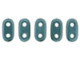 CzechMates Glass 3 x 6mm 2-Hole Pearl Coat Steel Blue Bar Bead 2.5-Inch Tube