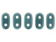 CzechMates Glass 3 x 6mm 2-Hole Pearl Coat Steel Blue Bar Bead 2.5-Inch Tube