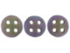 CzechMates Glass, 4-Hole QuadraLentil Beads 6mm, Matte Purple Iris