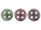 CzechMates Glass, 4-Hole QuadraLentil Beads 6mm, Matte Metallic Bronze Iris
