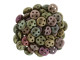 CzechMates Glass, 4-Hole QuadraLentil Beads 6mm, Matte Metallic Bronze Iris