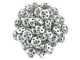 CzechMates Glass, 4-Hole QuadraLentil Beads 6mm, Silver