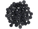 CzechMates Glass, 4-Hole QuadraLentil Beads 6mm, Matte Jet Black