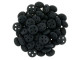CzechMates Glass, 4-Hole QuadraLentil Beads 6mm, Matte Jet Black
