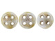 CzechMates Glass, 4-Hole QuadraLentil Beads 6mm, Opaque Ultra Luster Green