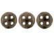CzechMates Glass, 4-Hole QuadraLentil Beads 6mm, Dark Bronze