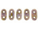CzechMates Glass 3 x 6mm 2-Hole Luster Opaque Gold/Smoky Topaz Bar Bead 2.5-Inch Tube