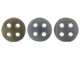 CzechMates Glass, 4-Hole QuadraLentil Beads 6mm, Matte Brown Iris