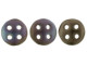 CzechMates Glass, 4-Hole QuadraLentil Beads 6mm, Matte Jet Bronze Vega