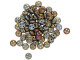 CzechMates Glass, 4-Hole QuadraLentil Beads 6mm, Brown Iris