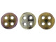 CzechMates Glass, 4-Hole QuadraLentil Beads 6mm, Brown Iris