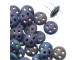 CzechMates Glass, 4-Hole QuadraLentil Beads 6mm, Matte Blue Iris