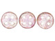 CzechMates Glass, 4-Hole QuadraLentil Beads 6mm, Transparent Topaz / Pink Luster