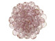 CzechMates Glass, 4-Hole QuadraLentil Beads 6mm, Transparent Topaz / Pink Luster