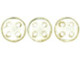 CzechMates Glass, 4-Hole QuadraLentil Beads 6mm, Transparent Champagne Luster